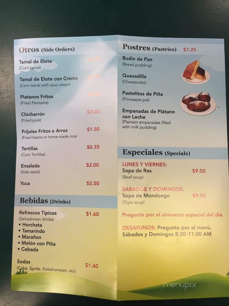 Pupuseria Dona Azucena - Stafford, VA menu_pic