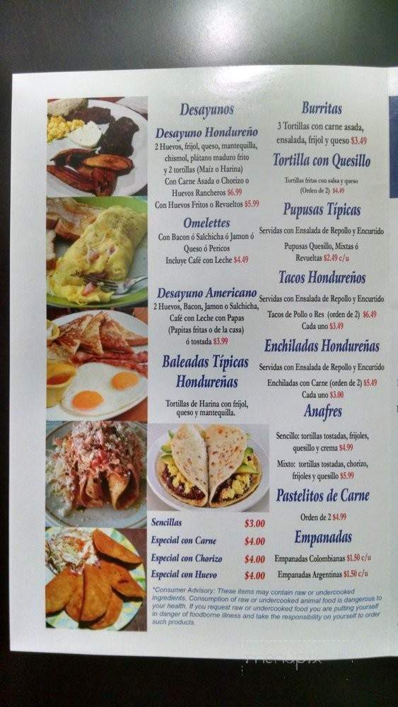 Tejas De Honduras - Cutler Bay, FL menu_pic