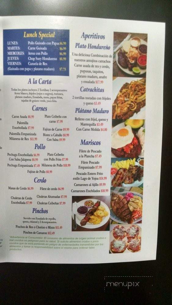 Tejas De Honduras - Cutler Bay, FL menu_pic