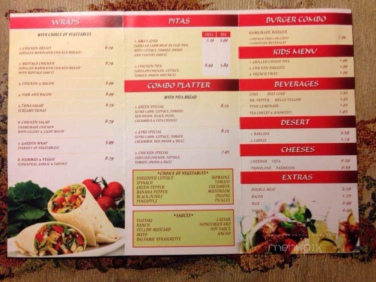 Ama's Gyro and Pitas - Roanoke, VA menu_pic