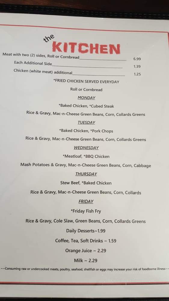 The Kitchen - Florence, SC menu_pic
