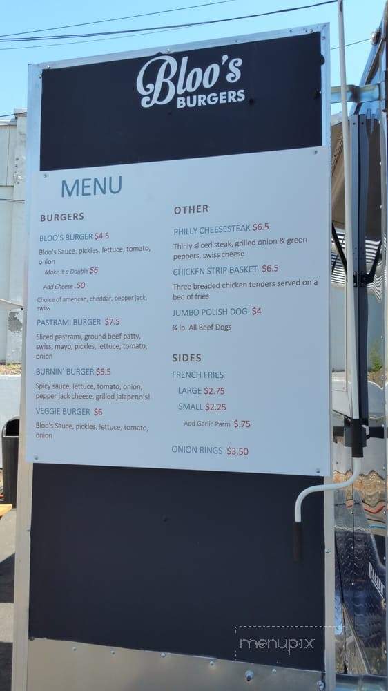 Bloo's Burgers - Milwaukie, OR menu_pic