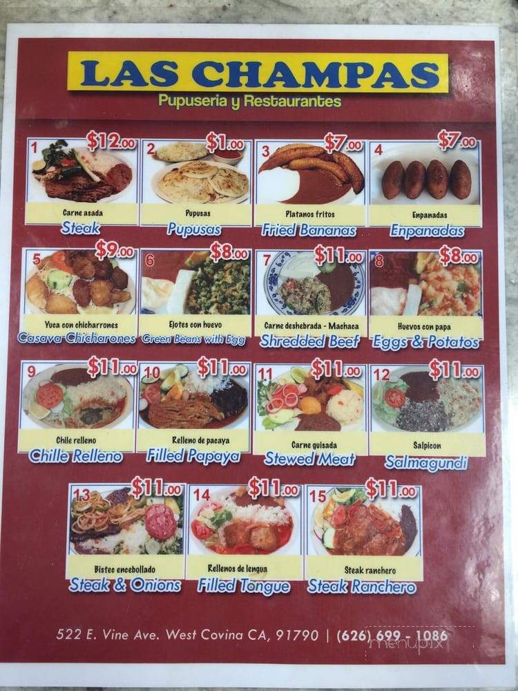 Las Champas - West Covina, CA menu_pic