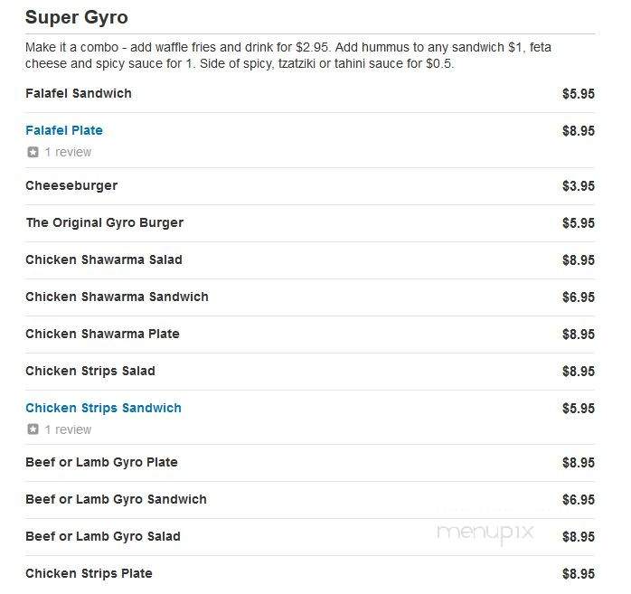 Super Gyro - Portland, OR menu_pic