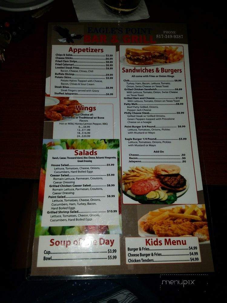 Eagle's Point Bar & Grill - Saginaw, TX menu_pic