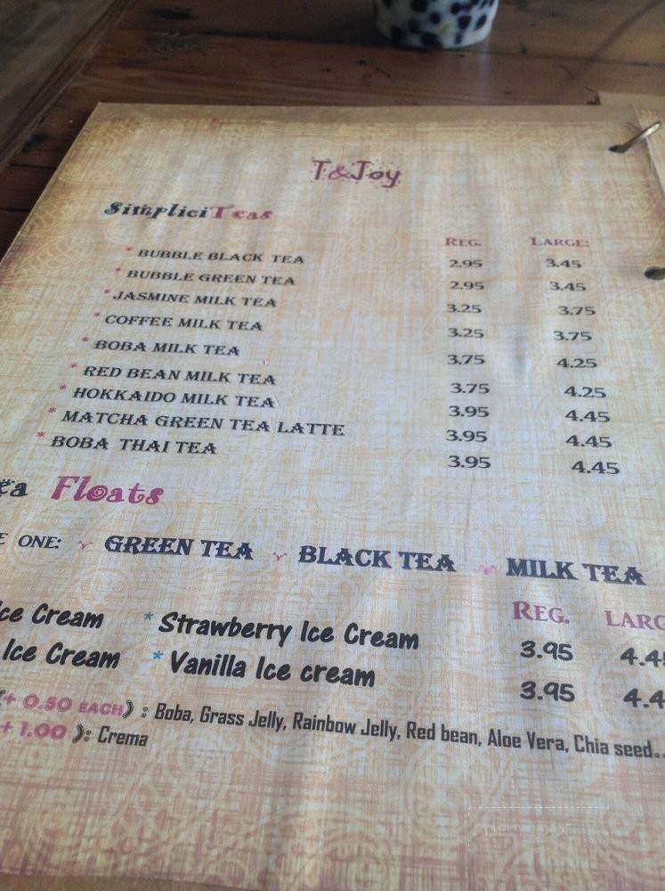 T & Joy - Claremont, CA menu_pic