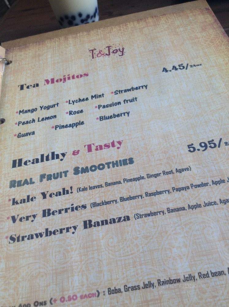 T & Joy - Claremont, CA menu_pic