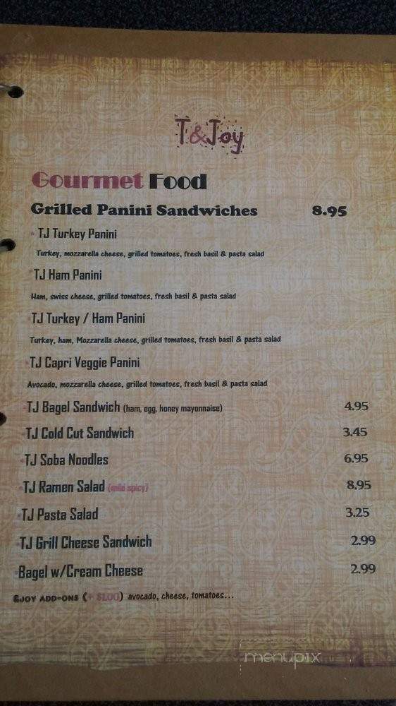 T & Joy - Claremont, CA menu_pic