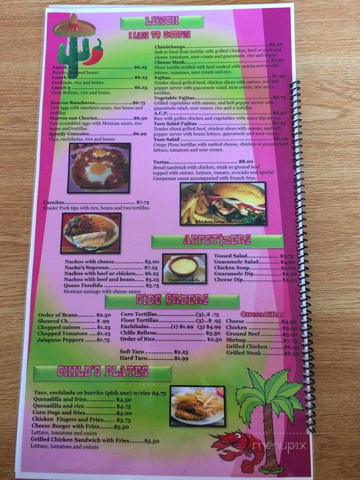 El Campomar - Goldsboro, NC menu_pic
