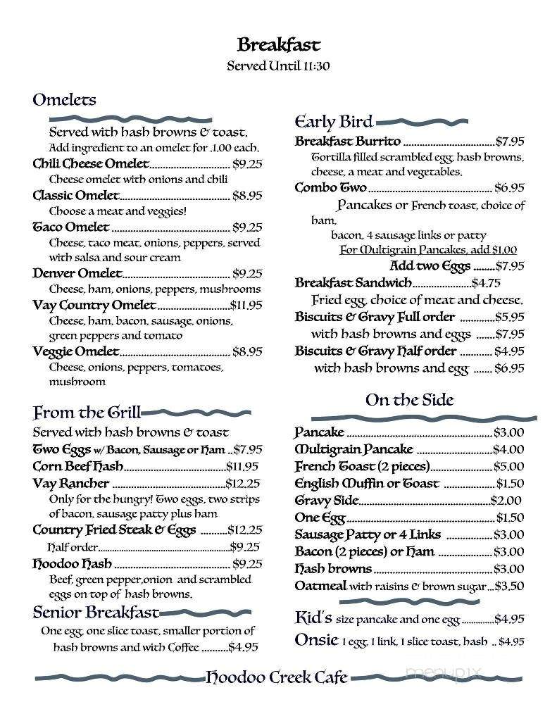 Hoodoo Creek Cafe - Priest River, ID menu_pic