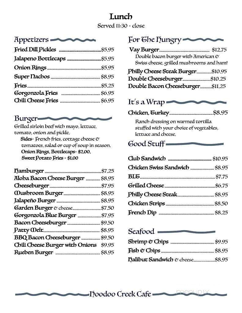 Hoodoo Creek Cafe - Priest River, ID menu_pic