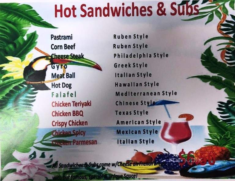 Tropical Island Fruits & Subs - Tampa, FL menu_pic