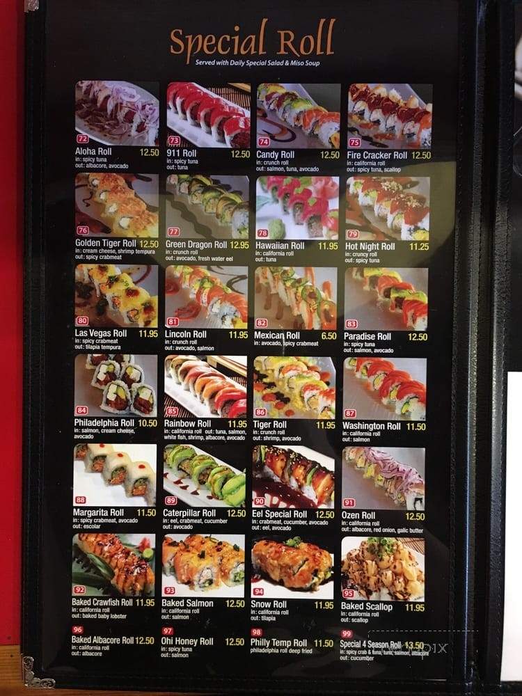Ozen Sushi - Buena Park, CA menu_pic