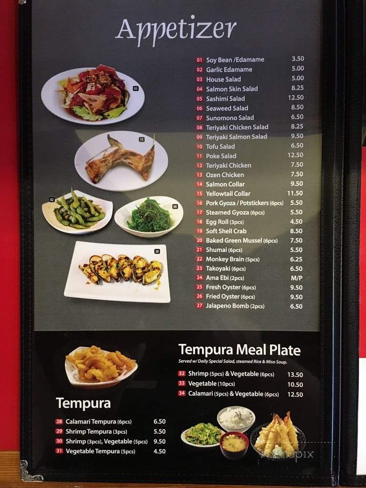 Ozen Sushi - Buena Park, CA menu_pic
