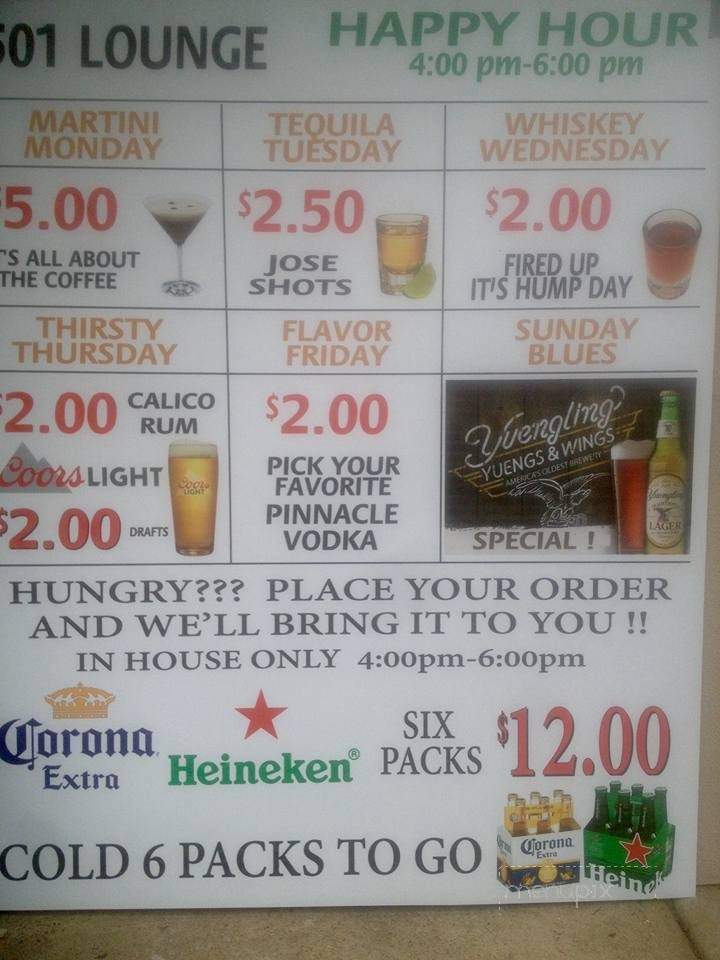 501 Bar & Lounge - Reading, PA menu_pic