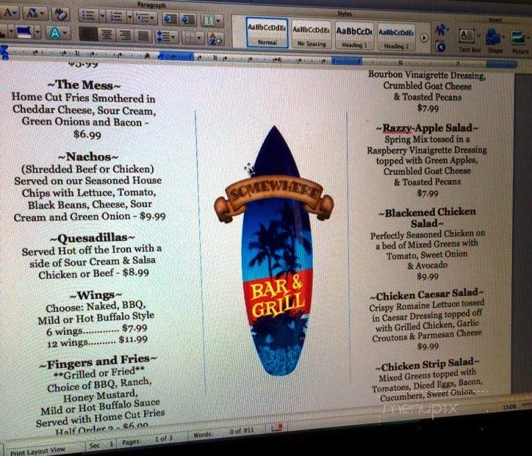 Somewhere on Patoka Lake - Birdseye, IN menu_pic