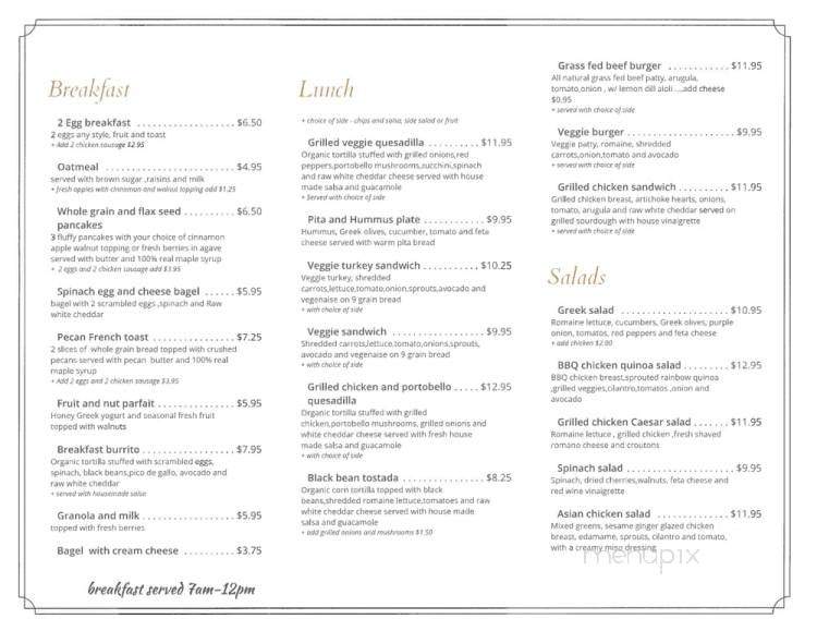 Cali Greens Cafe - Yucca Valley, CA menu_pic
