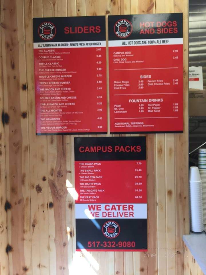 Campus Burger - East Lansing, MI menu_pic