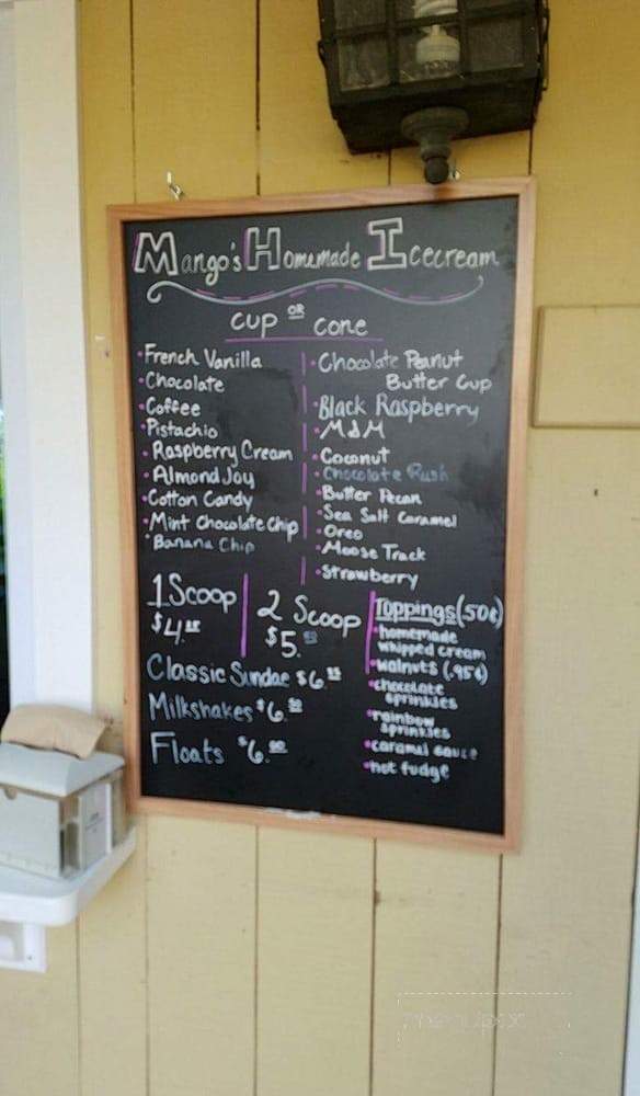 Mango's Homemade Ice Cream - Stonington, CT menu_pic
