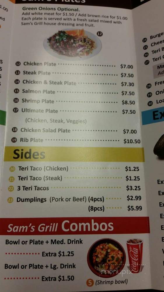 Sam's Grill - Anaheim, CA menu_pic