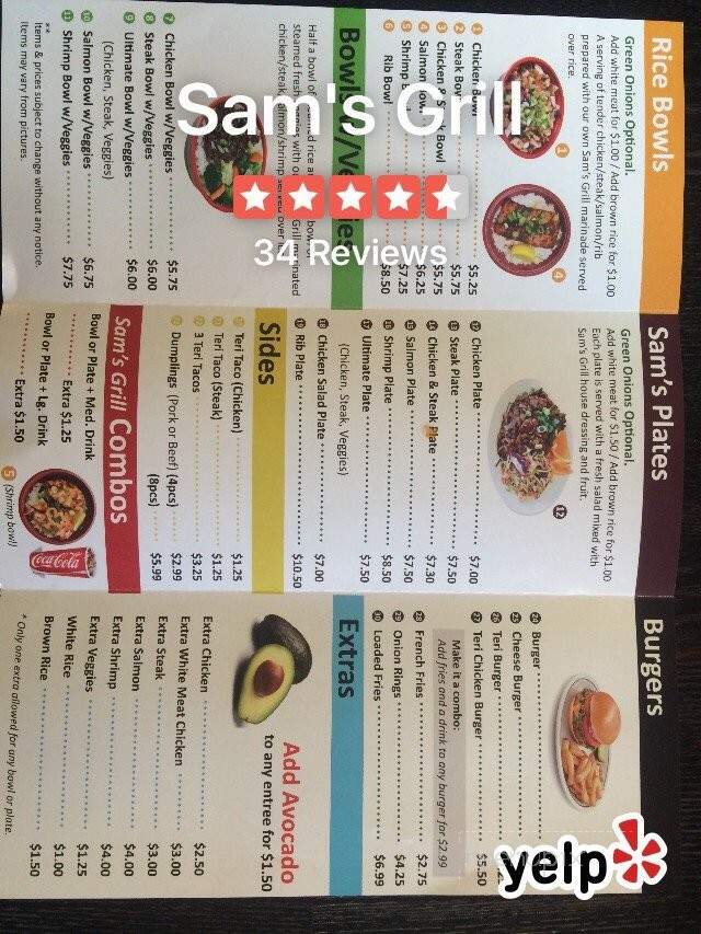 Sam's Grill - Anaheim, CA menu_pic