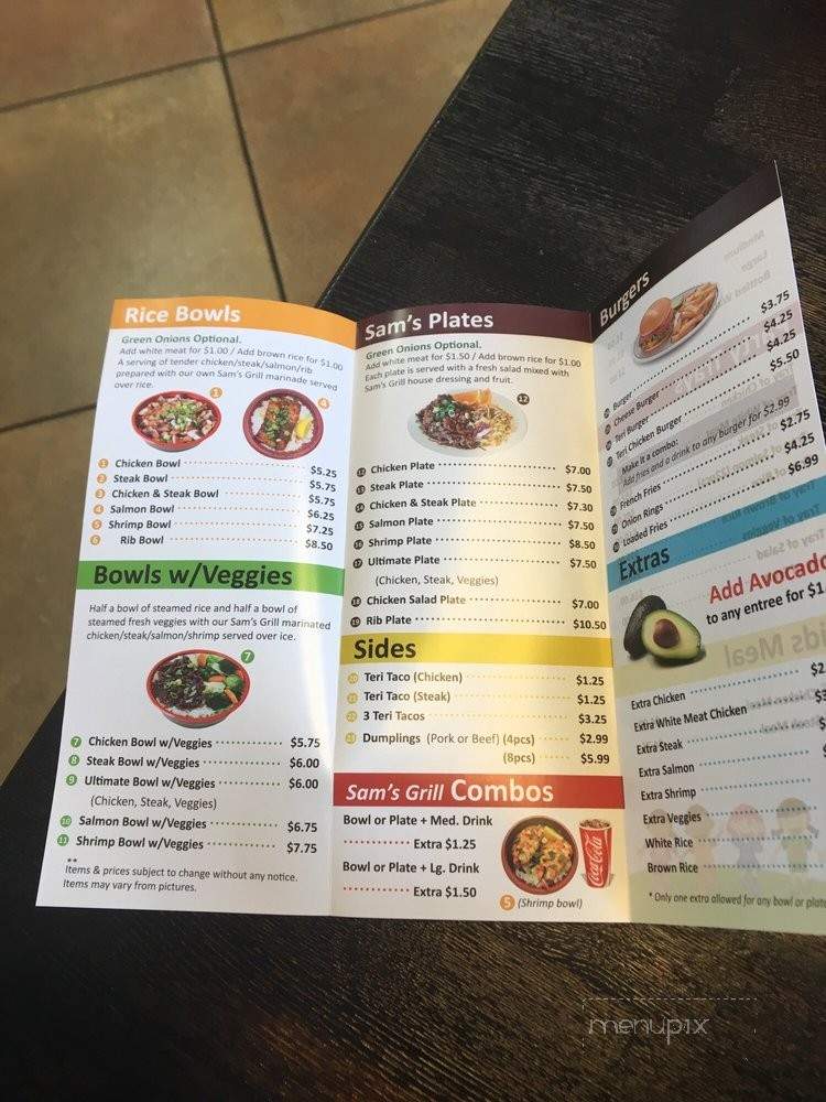 Sam's Grill - Anaheim, CA menu_pic