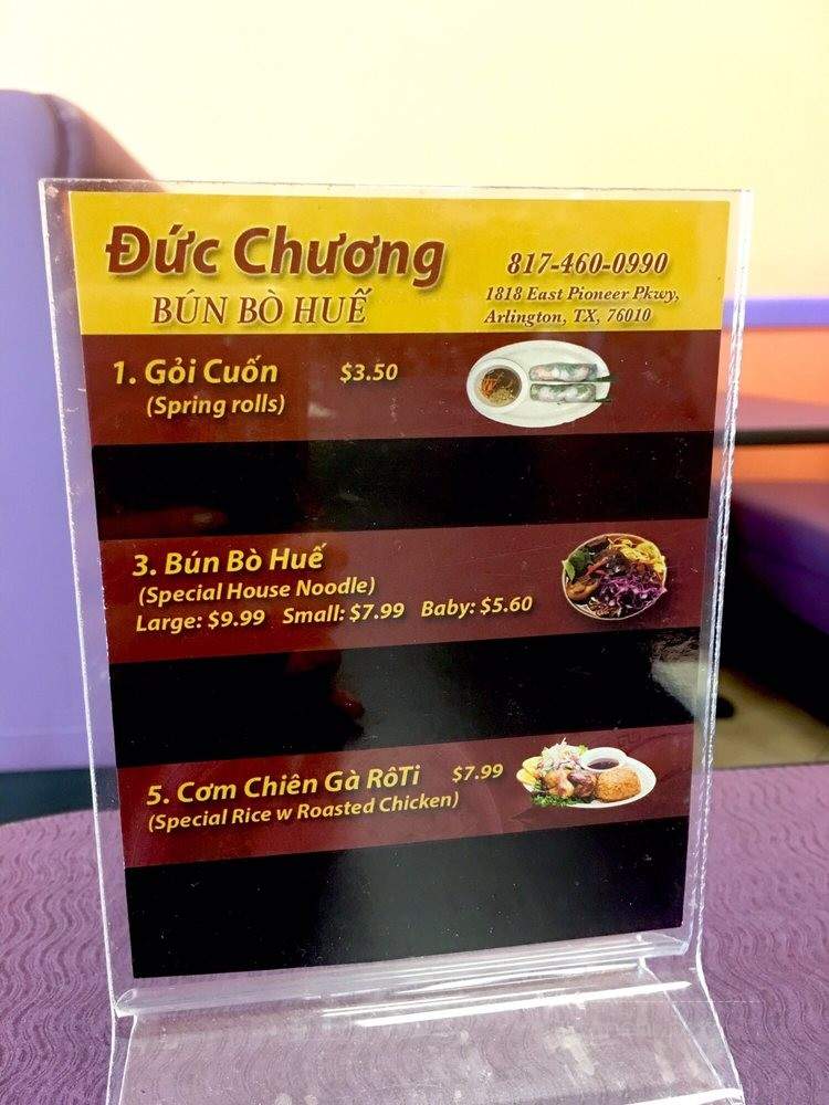 Duc Chuong Bun Bo Hue - Arlington, TX menu_pic