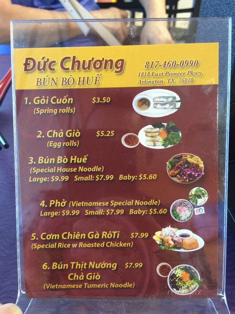 Duc Chuong Bun Bo Hue - Arlington, TX menu_pic