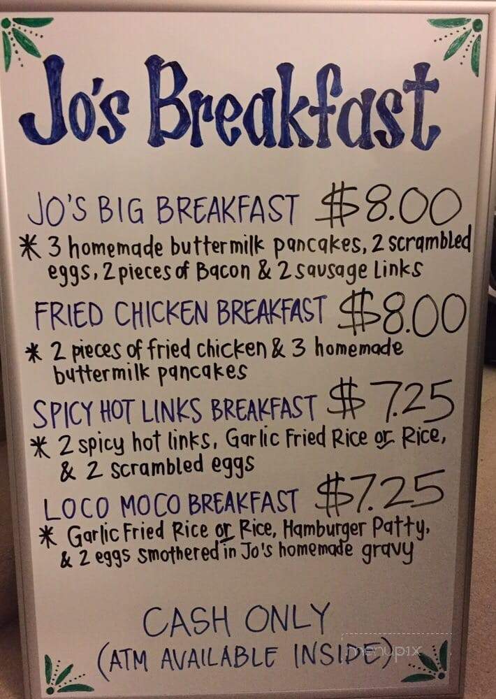 Jo's Take Out - Elk Grove, CA menu_pic