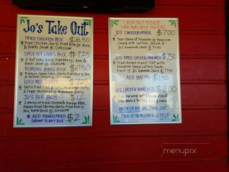 Jo's Take Out - Elk Grove, CA menu_pic