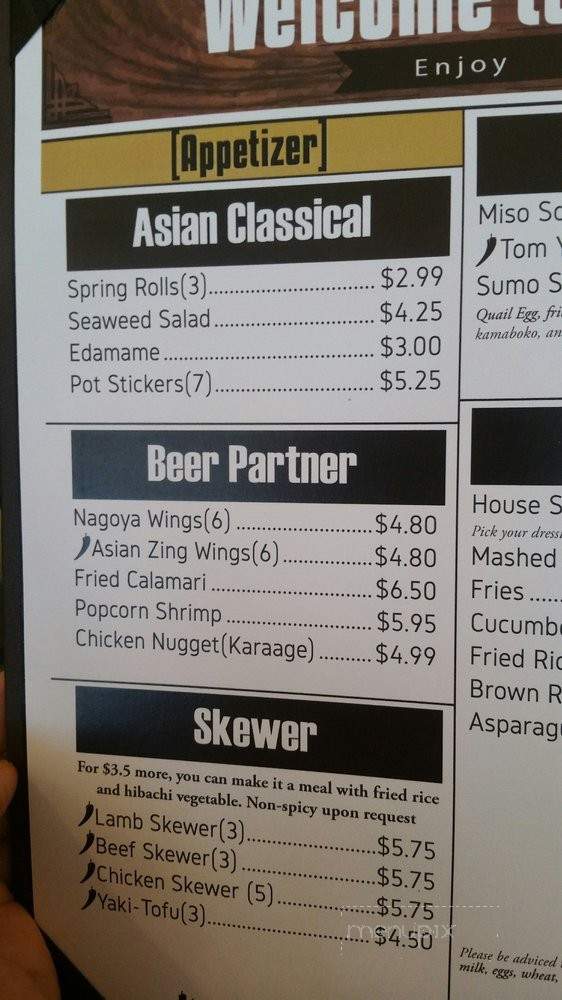 Saru Bar and Grill - Indian Trail, NC menu_pic