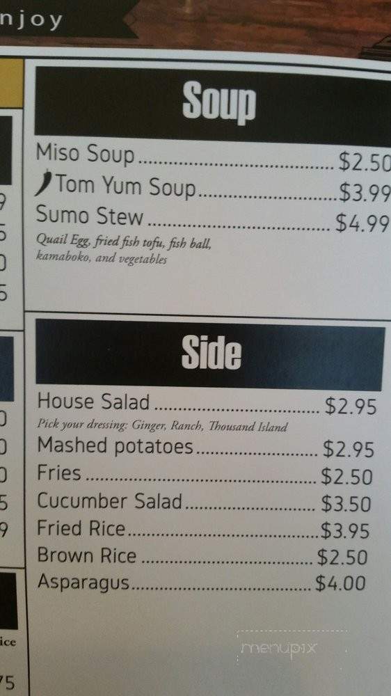 Saru Bar and Grill - Indian Trail, NC menu_pic