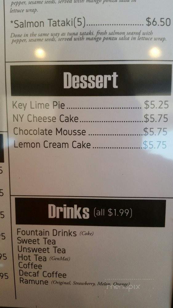 Saru Bar and Grill - Indian Trail, NC menu_pic