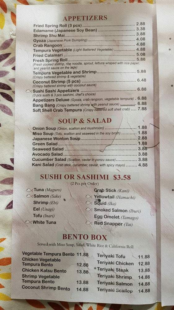 Tokyo Steakhouse And Sushi - Three Rivers, MI menu_pic
