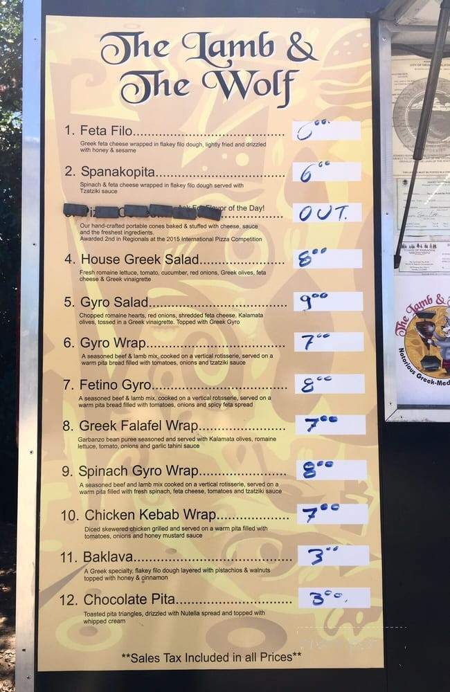 The Lamb and The Wolf - Paradise, CA menu_pic