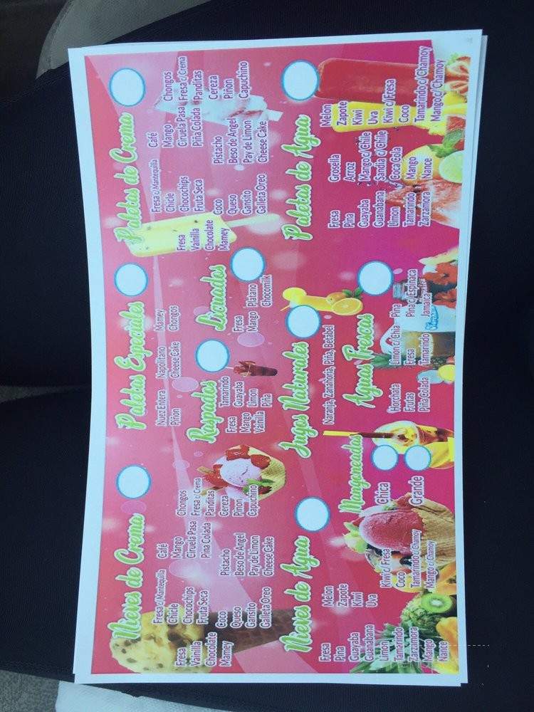 La Michoacana Ricas Nieves - Inglewood, CA menu_pic