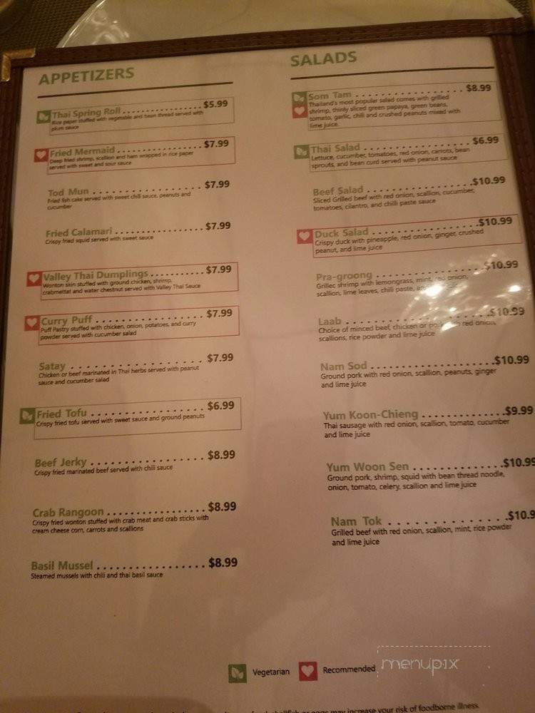 The Valley Thai Restaurant - Las Vegas, NV menu_pic
