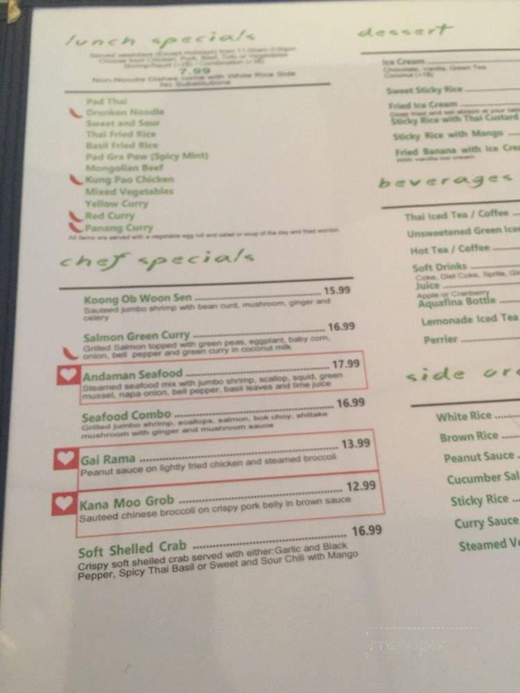 The Valley Thai Restaurant - Las Vegas, NV menu_pic