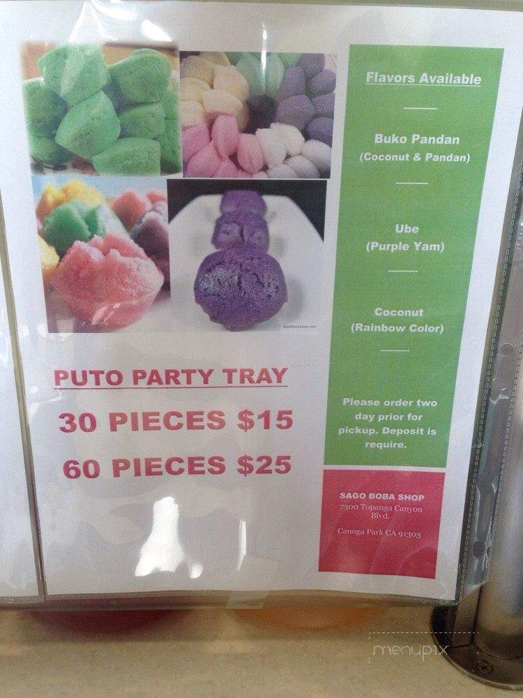 Sago Boba Shop - Canoga Park, CA menu_pic