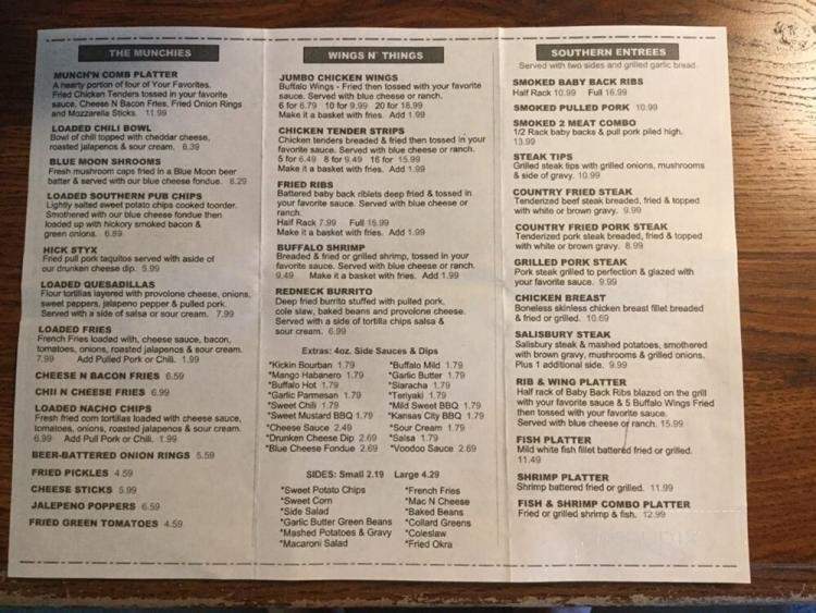 Hickory Creek Bar & Grill - Ocala, FL menu_pic