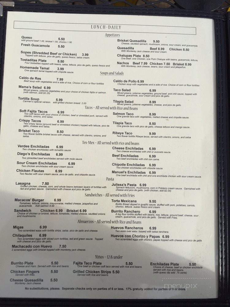 Casa Mama - Dallas, TX menu_pic