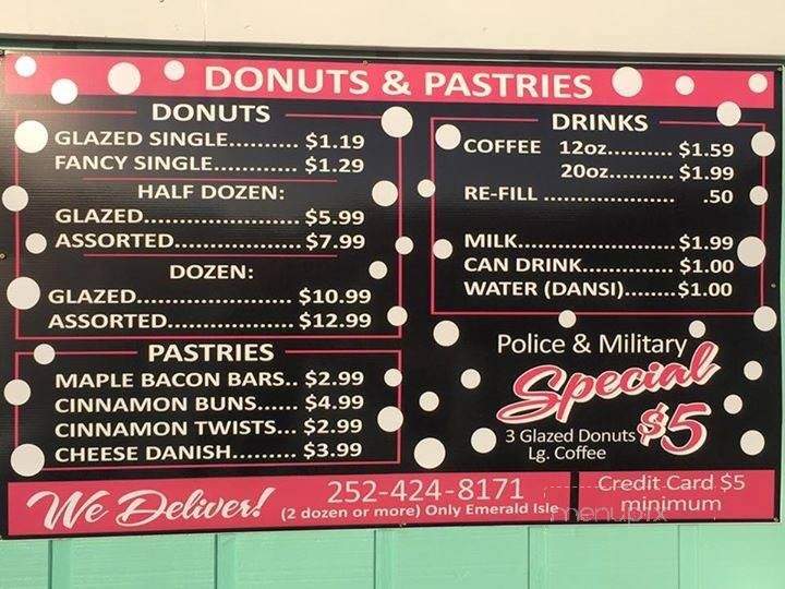 Flip Flops Donut Shop - Emerald Isle, NC menu_pic