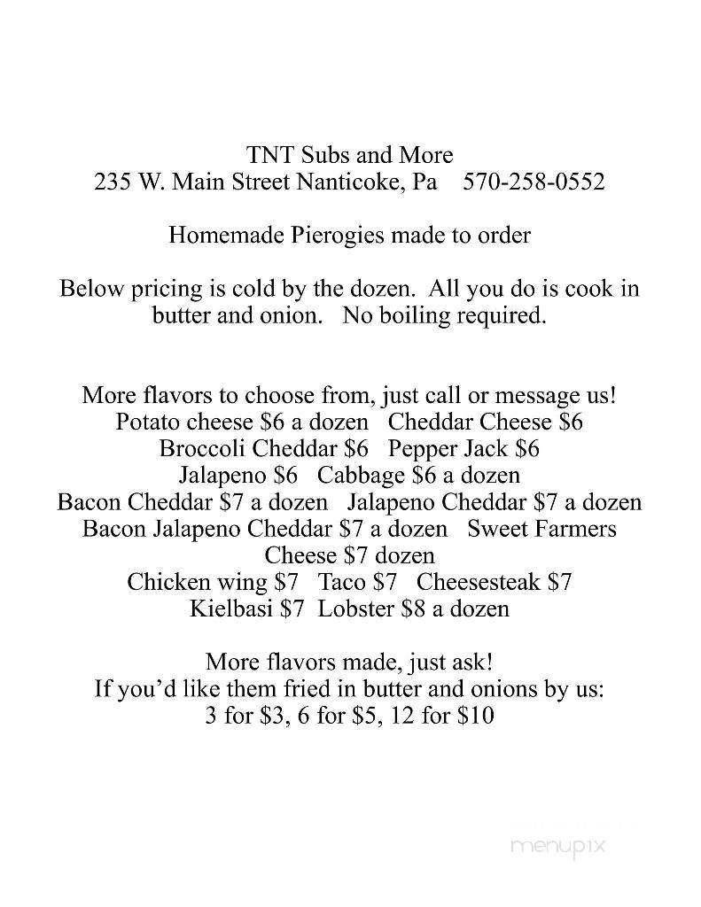 TNT Subs and More - Nanticoke, PA menu_pic