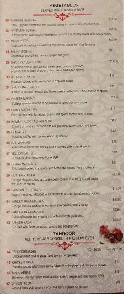 Bombay cuisine & Indian Sweets - Roseville, CA menu_pic