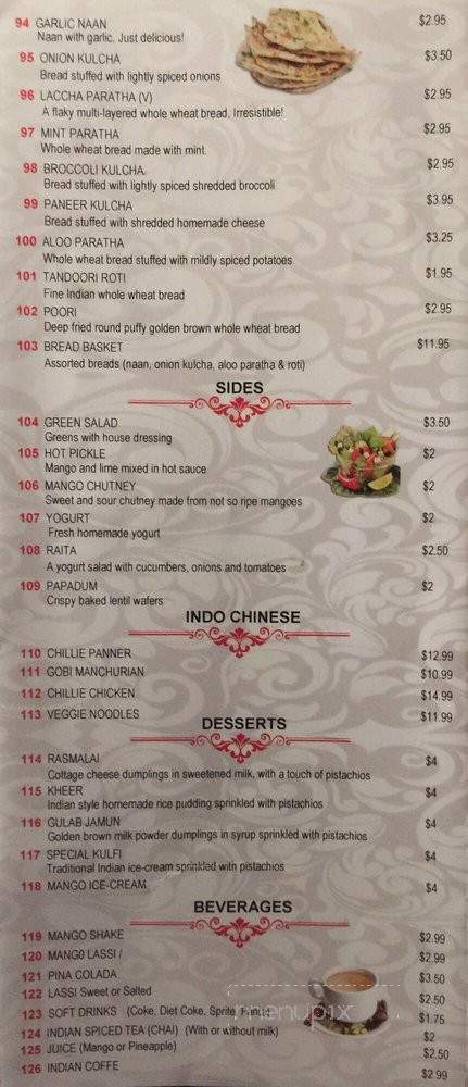 Bombay cuisine & Indian Sweets - Roseville, CA menu_pic