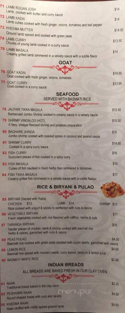 Bombay cuisine & Indian Sweets - Roseville, CA menu_pic