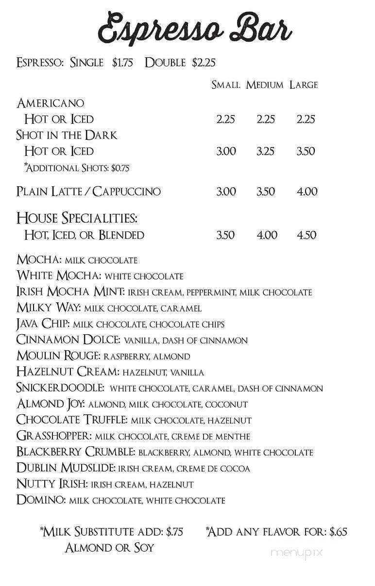 Elevated Grounds Coffee and Espresso - Lindon, UT menu_pic