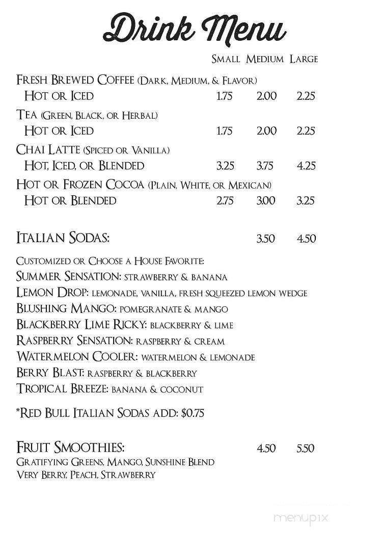 Elevated Grounds Coffee and Espresso - Lindon, UT menu_pic