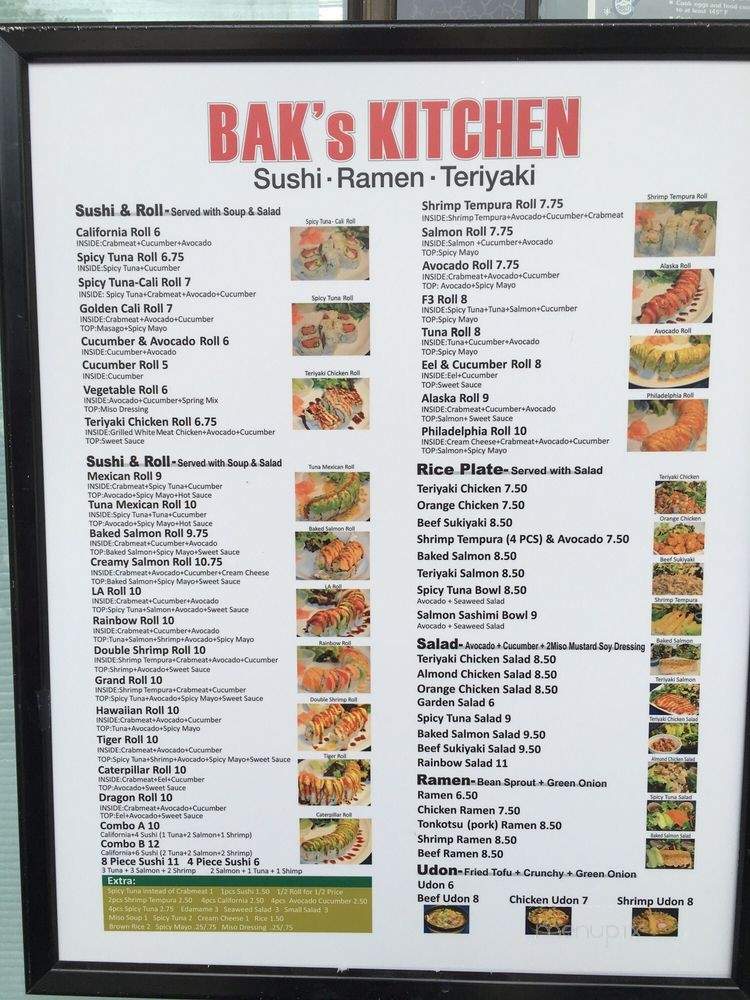 Bak's Kitchen - Los Angeles, CA menu_pic