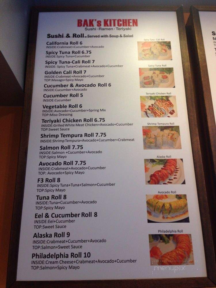 Bak's Kitchen - Los Angeles, CA menu_pic